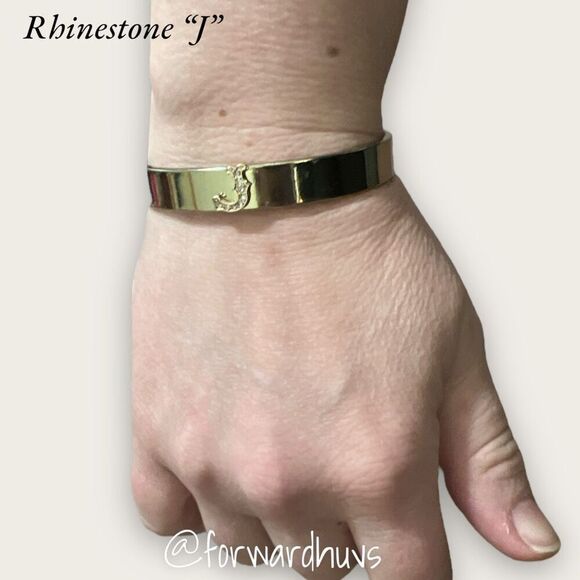 Vintage “J” Initial Cuff Bracelet - Picture 3 of 8